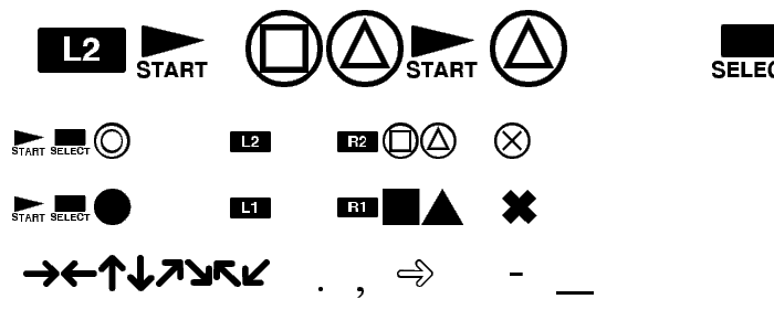 Playstation Buttons font